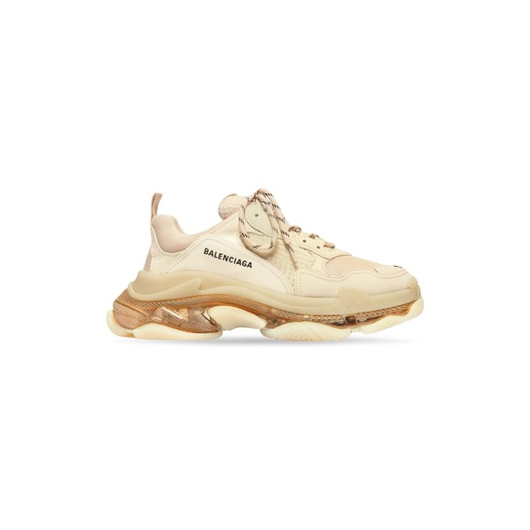 BALENCIAGA WOMEN'S TRIPLE S CLEAR SOLE SNEAKER IN BEIGE- Dust bag not included - Picture 6 of 6
